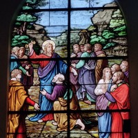 Vitrail de saint Pierre recevant les clefs du Ciel (2003)